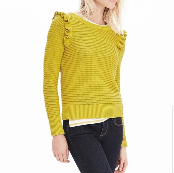 Banana Republic Sweaters - Banana Republic | Ruffle Sleeve Knit Sweater